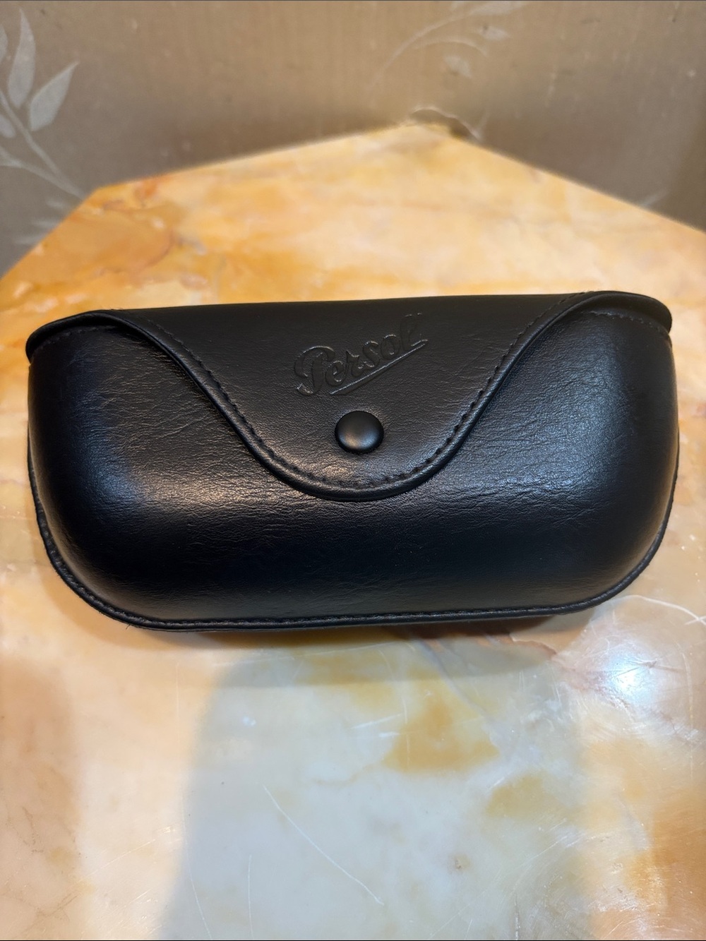 Persol  Black Leather Sunglass Case